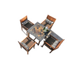 Outdoor Solid Wood Table And Chair Combination Garden Courtyard Teak Leisure Furniture Villa Dining Table And Chair Room Exposed Table Deposit