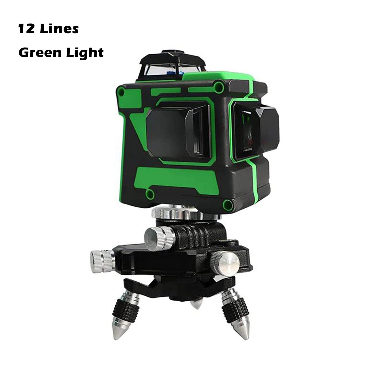 ECVV Professional Laser Level 12 Green Lines Self-leveling 360°3D Green Cross Light Horizontal and Vertical Beams with Plumb Point and Bright Spots for Square Layout