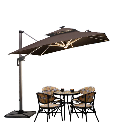 Наружный навес для сада, солнечный зонтик со светодиодной подсветкой, рекламный римский зонт, бар