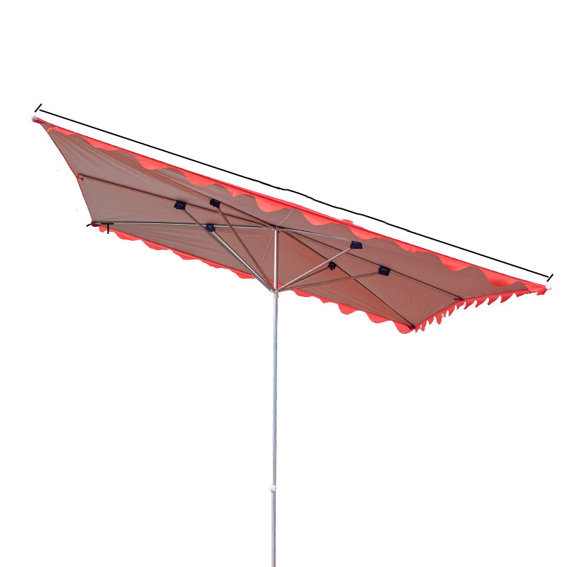 Outdoor Sunshade Umbrella Canopy Stall Large Umbrella Rainproof Folding Large Square Sun Umbrella Thickened Inclined Umbrella Six Bones 4 × 2 Red