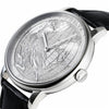Мужские часы CHIYODA, швейцарские кварцевые наручные часы с кожаным ремешком, платиновое покрытие с резьбой в виде карты и узора орла