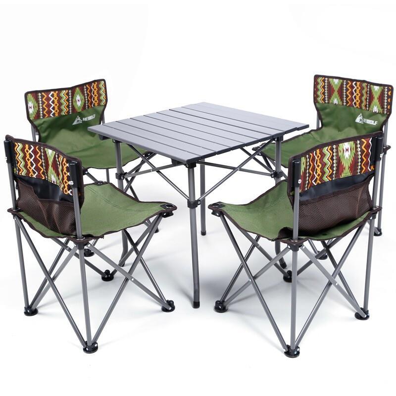 Coffee Outdoor Portable Folding Table And Chair Combination Field Car Self Driving Table Camping Picnic Table And Chair Set