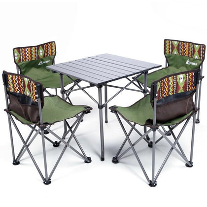 Кофейный уличный портативный складной стол и стул, комбинированный полевой автомобильный столик для самостоятельного вождения, набор столов и стульев для кемпинга, пикника