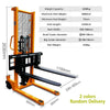 Manual Stacker 1000kg Load Capacity Forklift 1.6M Manual Hydraulic StackerLift Forklift Loading And Unloading Lifting Stacking Truck Heavy Load 1 Ton