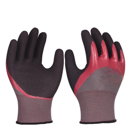 12 пар нитриловых ПУ винно-красных защитных перчаток свободного размера, перчатки с матовым покрытием, строительные защитные перчатки