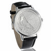 Мужские часы CHIYODA, швейцарские кварцевые наручные часы с кожаным ремешком, платиновое покрытие с резьбой в виде карты и узора орла