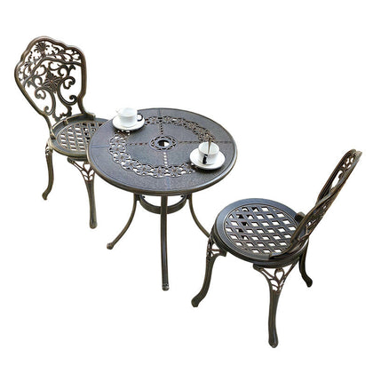 Креативный стул для отдыха, небольшой чайный столик, стул, мебель, уличный балконный стол, комбинация стула 2 + 1 с решеткой из литого алюминия 60 см, круглый стол