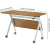 Учебный стол ECVV Flipper, складной стол Nesting с роликами для офиса, механизм переворота в одно касание и скромная панель, дерево, прямоугольная форма