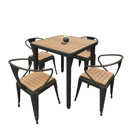 Балкон, уличный стол и стул, комбинация уличной мебели, железный стол, простой двор, терраса, садовый стол и стул, черный квадратный стол для отдыха