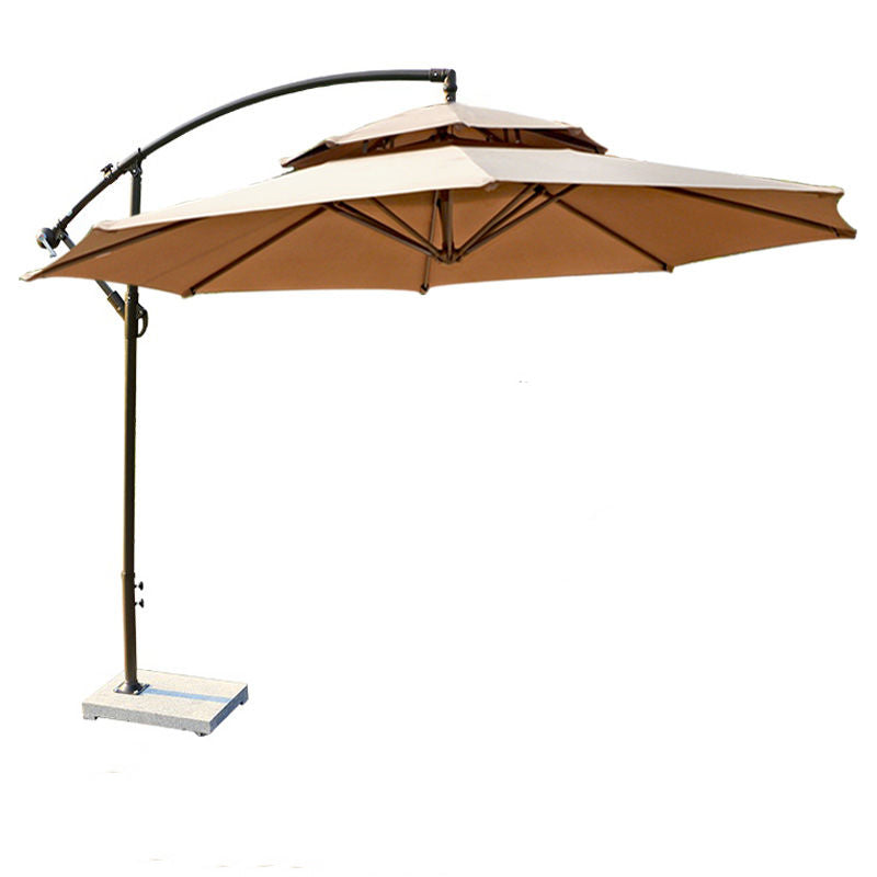 2.7m Double Top Umbrella Coffee Color With Marble Base Stall Umbrella Big Sun Umbrella Balcony Umbrella Banana Umbrella