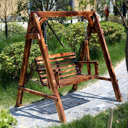 Кресло-качалка, кресло-качалка для улицы, двойное деревянное кресло-качалка для отдыха во дворе, кресло-качалка в помещении, балконные качели