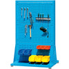 Fixed Double Side Material Finishing Rack 1000 × 610 × 1565mm (4 Square Holes And 2 Louvers)  Blue