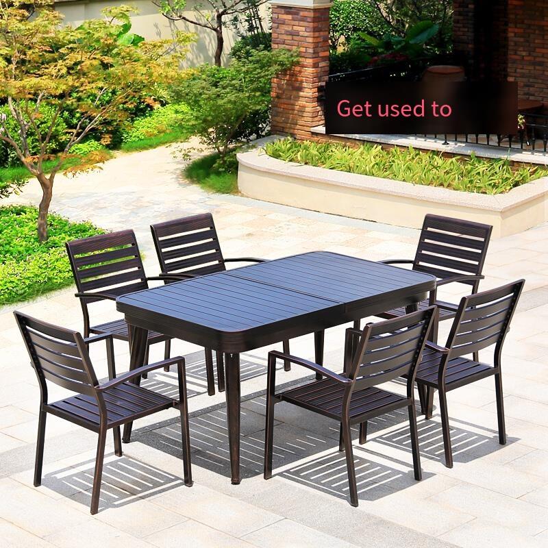 Outdoor Furniture Courtyard Table And Chair Balcony Terrace Villa Courtyard Table And Chair Leisure Iron Table And Chair Group Aluminum Alloy Table