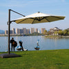 Наружный солнцезащитный зонт для двора, солнечный светодиодный зонт с подсветкой, роскошный солнечный зонт, круглый 3,5 м, подвесной зонт с подсветкой
