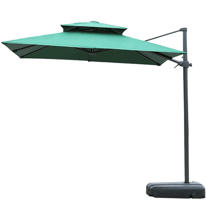 2.5m Square Boundless [Equipped With 160kg Water Tank Base With Roller] Outdoor Sunshade Umbrella Sun Umbrella Courtyard Umbrella Balcony Garden Umbrella Outdoor Sunshade Stall Solar Light Umbrella Sentry Box Umbrella