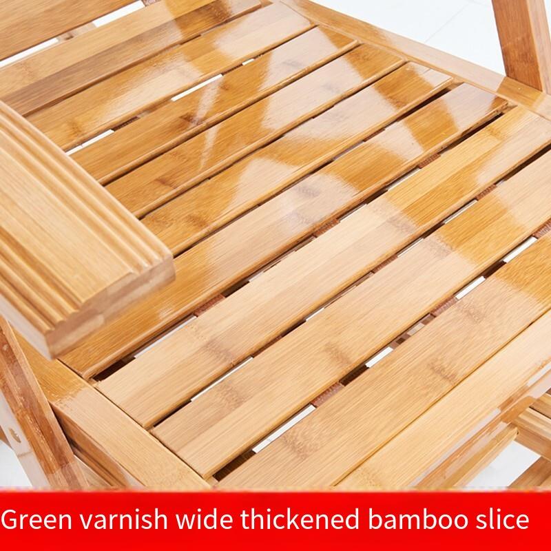 Rocking Chair Bamboo Reclining Adult Elderly Lunch Break Chair Folding Balcony Outdoor Cool Leisure For Elders Extended Rocking Chair + (long Thin Cushion In Summer)