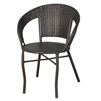 Стул из ротанга, набор из трех предметов, балконный стол и стул, чайный столик, простой стул со спинкой для отдыха, уличный стол и стул, подушка глубокого кофейного цвета
