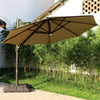 Outdoor Umbrella Courtyard Garden Sunshade Stall Roman With LED Light 3.5m Large Roman Solar Umbrella (khaki)