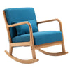 Rocking Chair Adult Nordic Solid Wood Household Single Sofa Adult Elderly Chair Living Room Balcony Leisure Lazy Casual Chair Blue (black Walnut Wood Frame) Full Set Of Removable