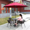 Уличный стол и стул, зонтик, комбинация для отдыха, кофе, балкон, железный стул из ротанга, 3 комплекта балкона, двор, уличный стол и стул