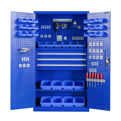 Сверхмощный шкаф для инструментов, синий, внутренний, с тремя вытяжками, 2-слойная пластинчатая сетка, 1000 * 500 * 1800 мм, аппаратный шкаф для хранения инструментов, заводской цех, шкаф для хранения