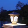 Outdoor Waterproof European Style Landscape  Lamp Courtyard Layout Decoration Solar Rechargeable Battery Induction LED Lamp Column Head Lamp