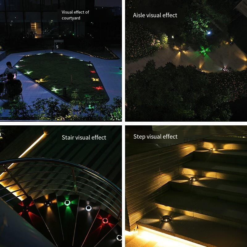 Solar Buried Lamp Outdoor Courtyard Lamp Colorful LED Ground Lamp Waterproof Lawn Lamp Embedded Plug-in Lamp Atmosphere Decorative Lamp
