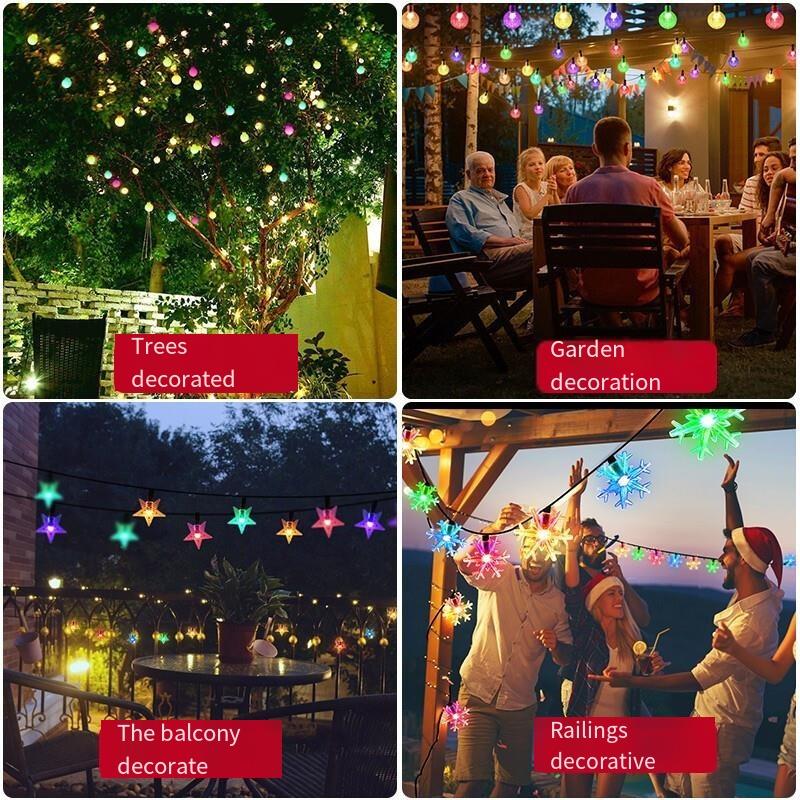 Colorful Solar Lamp String Flashing Lamp LED Color Lamp With Tree Hanging Indoor And Outdoor Courtyard Waterproof Balcony Atmosphere Lamp