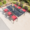 Courtyard Outdoor Balcony Cast Aluminum Table And Chair Home Commercial Full Set Of Combination Barbecue Table And Chair Outdoor Barbecue Table 6 + 1