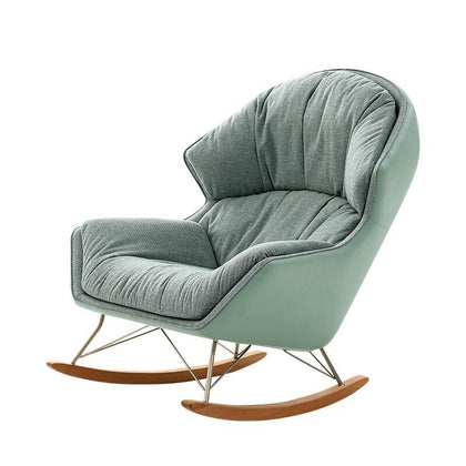 Зеленое скандинавское кресло-качалка, кресло-качалка для взрослых, семьи, маленькой семьи, простое современное кресло-качалка для гостиной, балкона, дивана, кресло-качалка