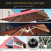 Outdoor Sunshade Garden Umbrella Rooftop Garden Large Solar Stall Villa Home Turkish Space Aluminum Square 3.0m + Large Water Tank Luxury Version Without Light