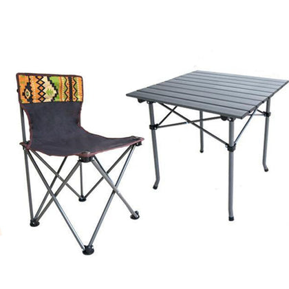 Уличный складной стол и стул, портативный набор из 5 предметов из алюминиевого сплава для кемпинга, самостоятельный автомобиль, барбекю, лист, синий набор из 5 предметов