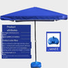 Наружный солнцезащитный козырек, большой размер, зонтик для двора, квадратный зонт для двора от солнца, большой зонт, квадратный зонт, зонт для наземного стойла, 3 м, синий, 2,0*2,0 (утолщение поверхности зонта) + основание, см. второй