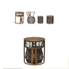 Набор из трех предметов Легкий роскошный стол и стул Комбинация стула из ротанга Открытый садовый чайный столик Коричневый стул + 1 круглый стол с перегородкой + 2 табурета Балконный чайный столик