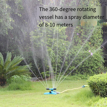 Автоматический поворотный спринклер для сада и садоводства, полив на 360 градусов, газон, полив сада, спринклер для охлаждения крыши, независимая модель + комплект из четырех соединений + труба 50 м