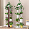 6 Pieces Flower Shelf Indoor Flower Pot Living Room Balcony Rack White Height: 80cm (4 Floors And 5 Pots)