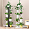6 Pieces Flower Shelf Indoor Flower Pot Living Room Balcony Rack White Height: 80cm (4 Floors And 5 Pots)