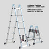 Многопозиционная алюминиевая лестница высотой 10,5 футов с А-образной рамой/прямая многофункциональная лестница для дома/садовых работ, телескопическая удлинительная лестница для наружного использования в помещении