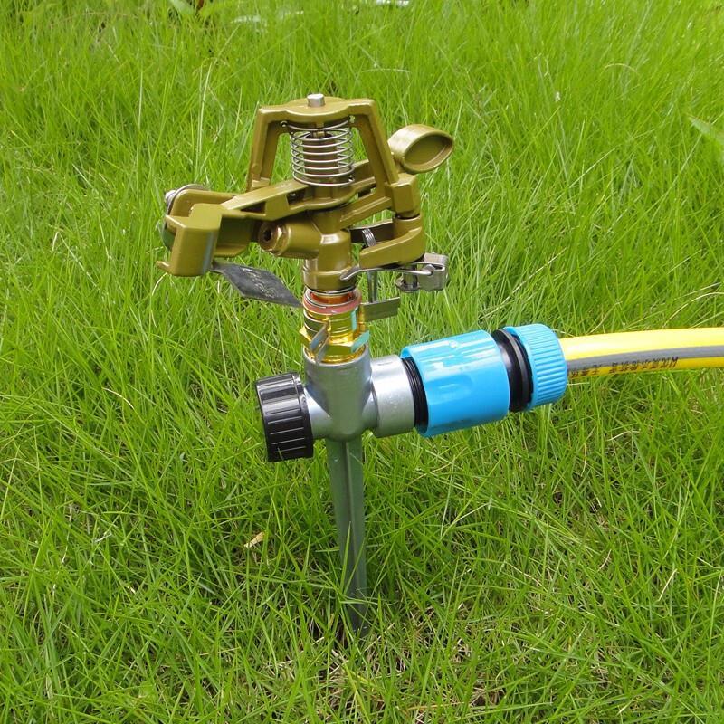 6 Pieces Agricultural Rocker Nozzle Automatic Rotation Lawn Greening 360 Degree Garden Sprinkler Irrigation Sprinkler Watering Artifact 4 Points