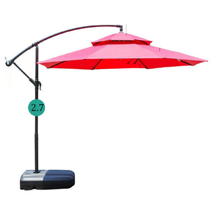 Зонт-банан с двойным верхом, 2,7 м, зонтик от солнца, боковой зонт, уличный зонт от большого солнца, зонт для двора, открытого сада, зонт для рекламной деятельности
