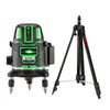 ECVV 2-линейный зеленый лазерный уровень со штативом с регулируемой высотой 1,5 м, самовыравнивающимся инструментом для перекрестной маркировки на 360 градусов и штативом из алюминиевого сплава 1,5 м
