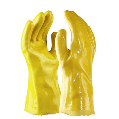 15 пар желтых ватных пластиковых перчаток из ПВХ по охране труда, маслостойкие, пятностойкие, кислото- и щелочестойкие перчатки для обработки водных продуктов
