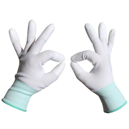 Перчатки с полиуретановым покрытием, 60 пар, нейлоновые перчатки для защиты труда, удобные, нескользящие, прочные и дышащие, размер M