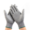 Перчатки по охране труда Нейлоновые защитные перчатки из полиуретана Противоскользящие износостойкие защитные перчатки Рабочие перчатки по охране труда Pu518 Серый 12 пар Размер L