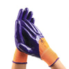 Нитриловые полуокруженные резиновые перчатки Износостойкие маслостойкие кислото- и щелочестойкие защитные перчатки Рабочие перчатки по охране труда Фиолетовые 12 пар Размер M