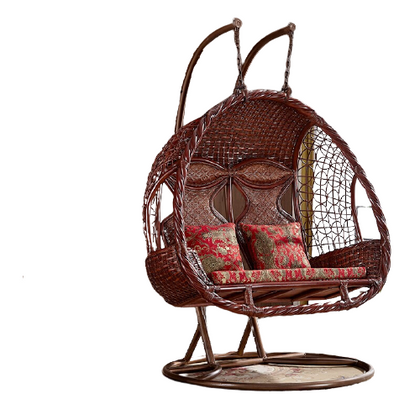 Подвесной стул-корзина Двойное кресло-качалка Балконное кресло-качалка из натурального ротанга «Птичье гнездо» Крытый стул для отдыха Кресло-качалка Мебель из ротанга