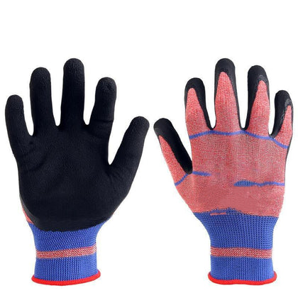 12 пар нитриловых полиуретановых красных защитных перчаток свободного размера, латексных перчаток из вспененного материала, покрытых клеем, для защитных перчаток на строительной площадке