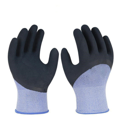 12 пар латексных нитриловых полиуретановых синих защитных перчаток свободного размера, матовые перчатки из пеноматериала, противоскользящие износостойкие защитные перчатки