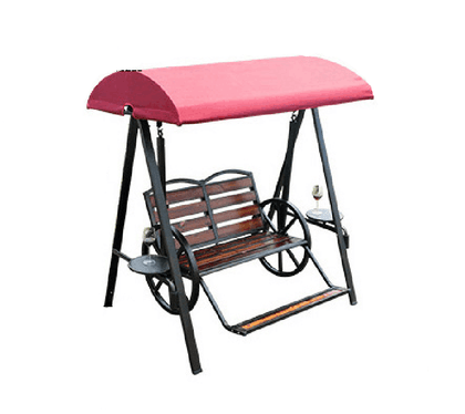 Качели на открытом воздухе, кресло-качалка для двора, домашняя терраса, сад, балкон, простой подвесной стул с педалью, качели в лодке на плоской подошве (винно-красный)