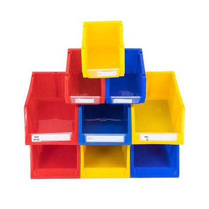 6 Pieces Vertical Material Box Inclined Screw Storage Box Parts Box Tool Box Shelf Finishing Box  Blue 390 * 255 * 150 (ultra Thick)